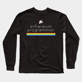 Ethereum programmer - Unicorn - Rainbow Long Sleeve T-Shirt